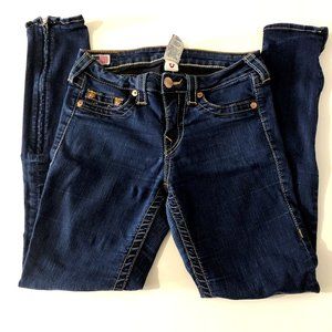 True Religion Skinny ZIPPER Ankle Jeans Tara 28